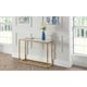 image 1 of White Marble Top Console Table with Gold Framing White