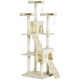 image 6 of PawHut Cat Tree, Kitten Scratch Post Climbing Tower 181 cm for Indoor, Beige