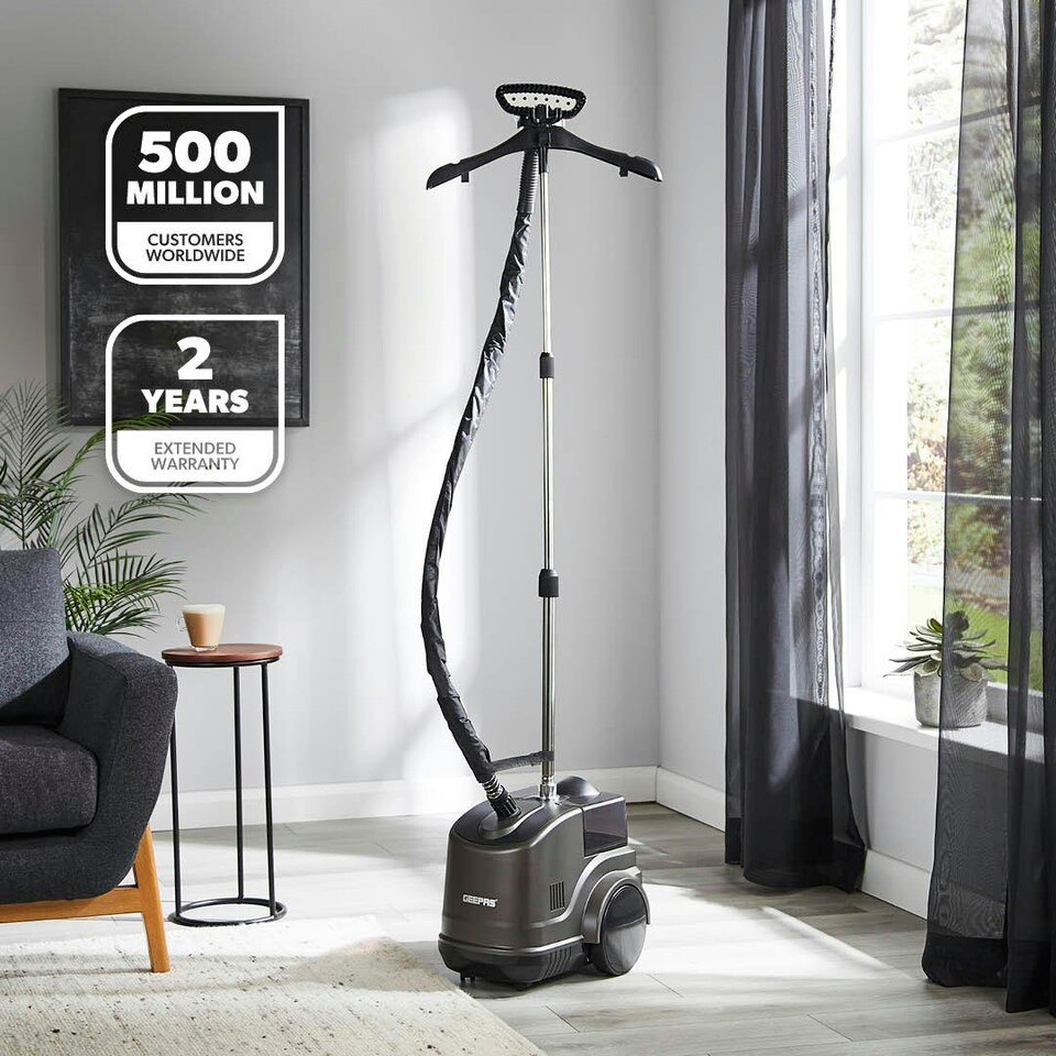 image 1 of GEEPAS 2000W Upright Garment Steamer with 46 g/min steam flow | 3L Water Tank