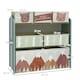 image 7 of ZONEKIZ Kids Storage Unit, Childrens Toy Storage Organiser, with 6 Fabric Bins | Green | 63 x 30 x 66 cm