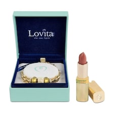 Charm Bracelet & L'Oreal Nude Lipstick Gift Bag Stocking Filler Pink