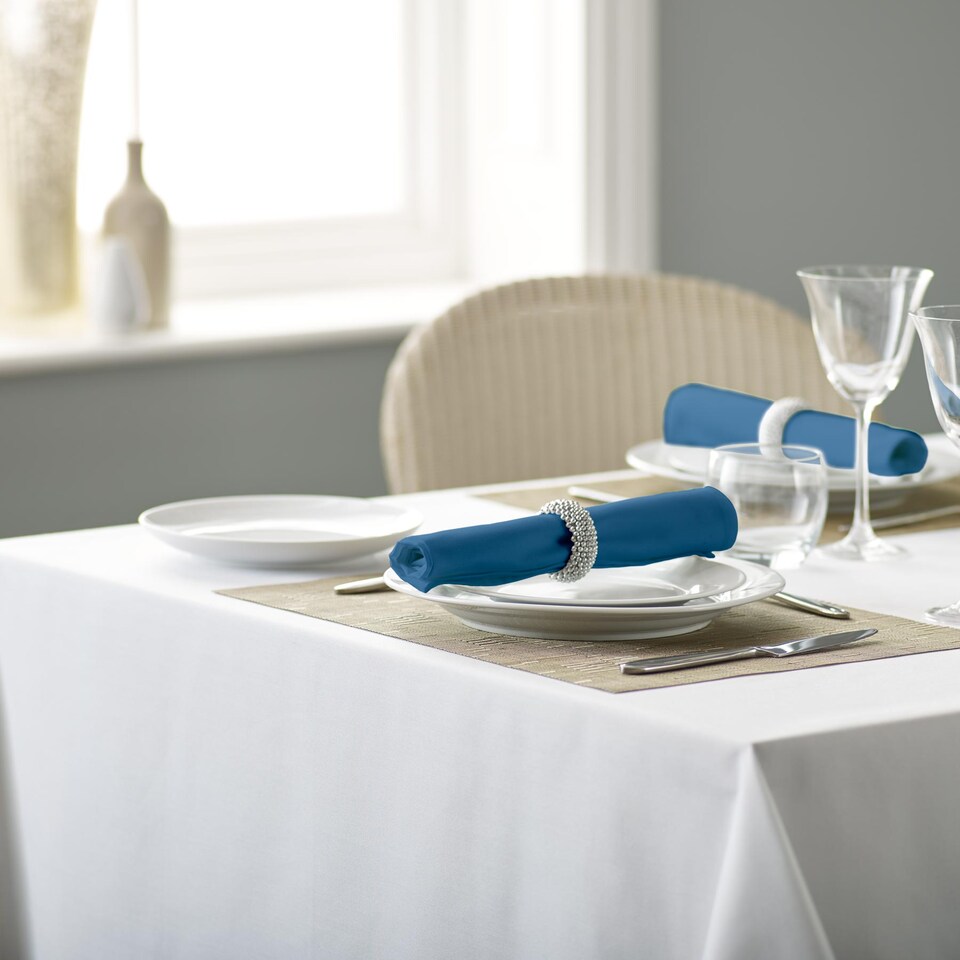 image 1 of Polyester Plain Napkin - 51 x 51cm | Blue | Dark Blue | One Size