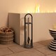 image 8 of Outsunny 5 PCS Fireplace Companion Set, Metal Fireside Companion Set, Silver