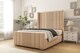 image 2 of Sloomy Hargrave Pebble Plush Bed Frame With 50"  Upholstered Wingback Headboard 2'6 Small Single