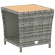 image 1 of Outsunny Side Table 2-Tier with Storage Shelf/Light Grey | Grey | Light Grey | 45 x 45 x 43 cm