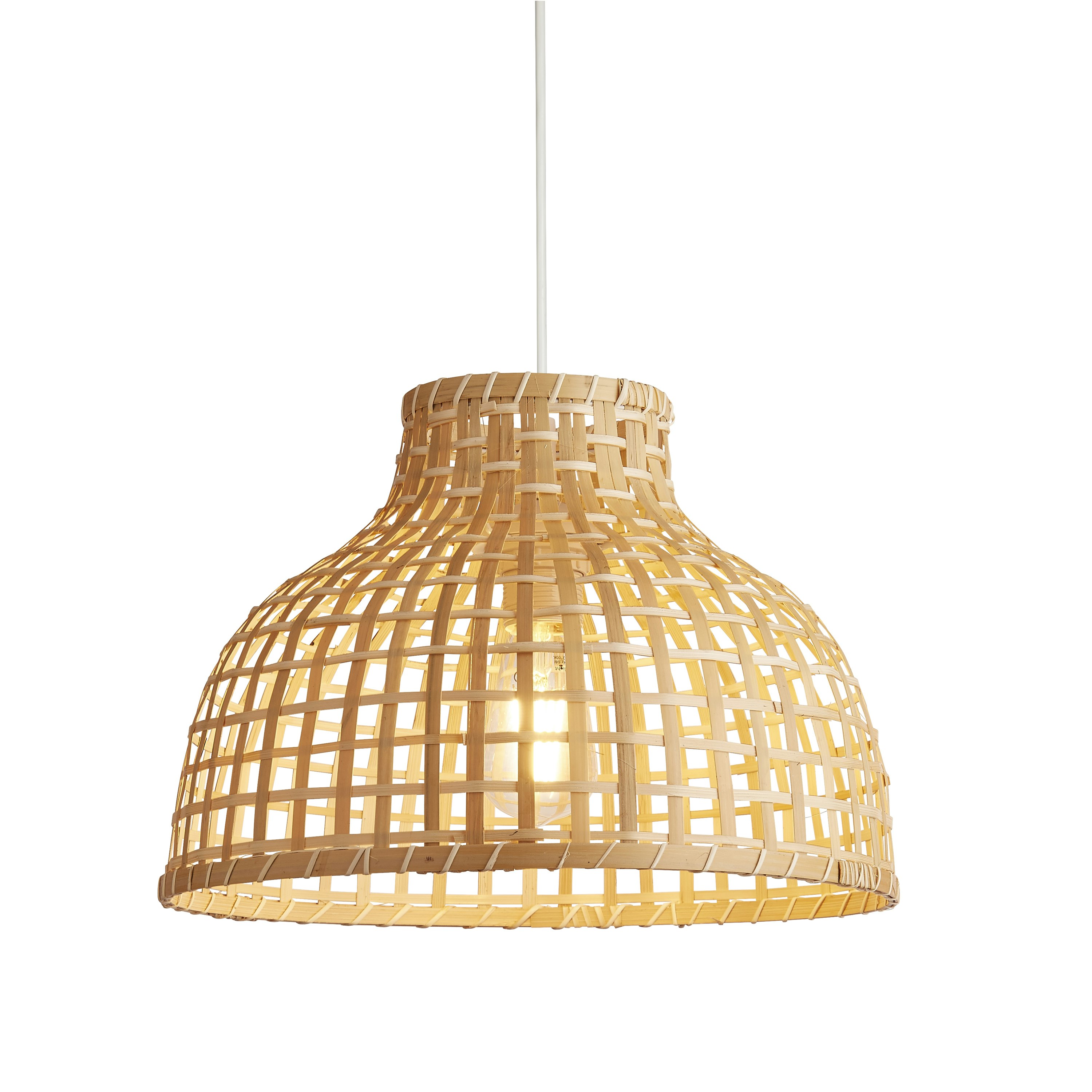 Lighting Collection Bamboo Woven Shade Medium Lamp Shade in Natural