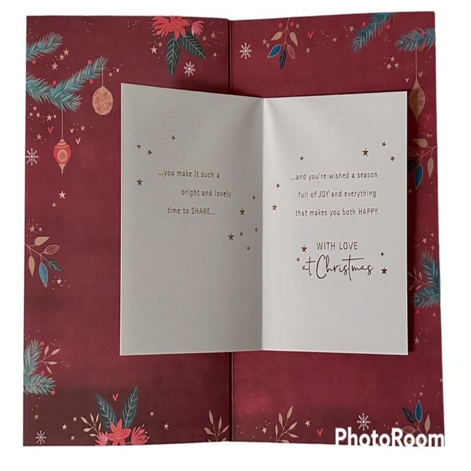 image 1 of Laser cut two doves-Daughter & Son In Law Christmas Card
