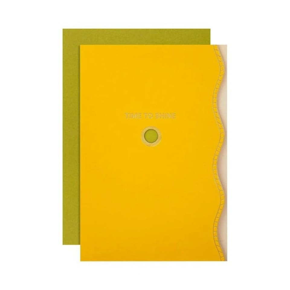 image 1 of Yellow Green Premium 'Time to Shine' Open Card Vivid Aura