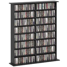 HOMCOM CD Storage Unit DVD Tower Blu-ray Storage Shelf for Office, Black Black