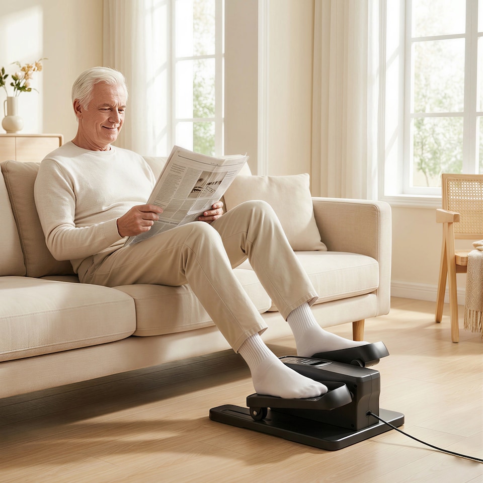 image 1 of SPORTNOW Under Desk Elliptical Machine with Manual & Auto Modes