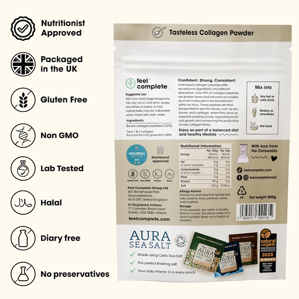 image 1 of Feel Complete Protein Collagen Powder (Unflavoured) 600g (2 Month Supply)