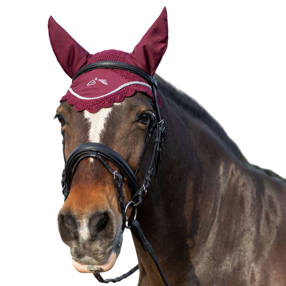 Gallop Classic Horse Fly Veil | Red | Burgundy | Full | 1