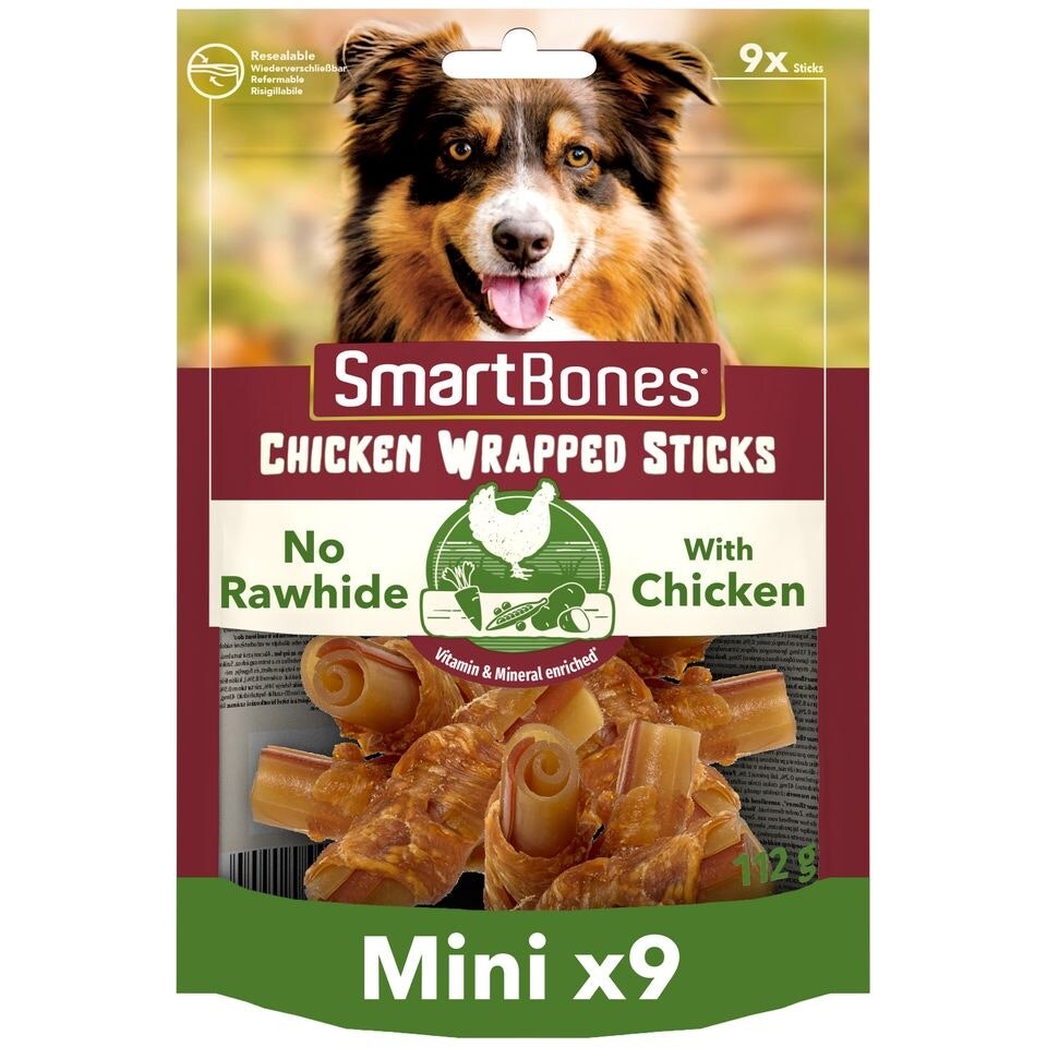 image 1 of Smartbones Chicken Wrapped Mini Sticks x 9 (Pack of 8)