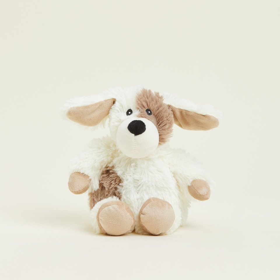 image 1 of Warmies Junior Puppy Microwavable Plush, Weighted Teddy Slightly Scented with Dried French Lavender for Anxiety and Relaxation, Microwavable