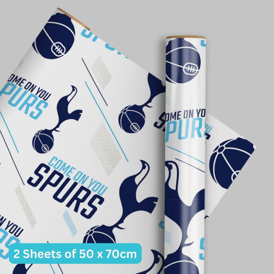 image 1 of Tottenham Hotspur FC 2 Sheets & 2 Tags Gift Wrap