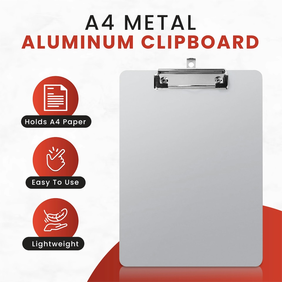 image 1 of Pack of 10 Janrax A4 Metal, Clip Boards - Aluminum Clipboard