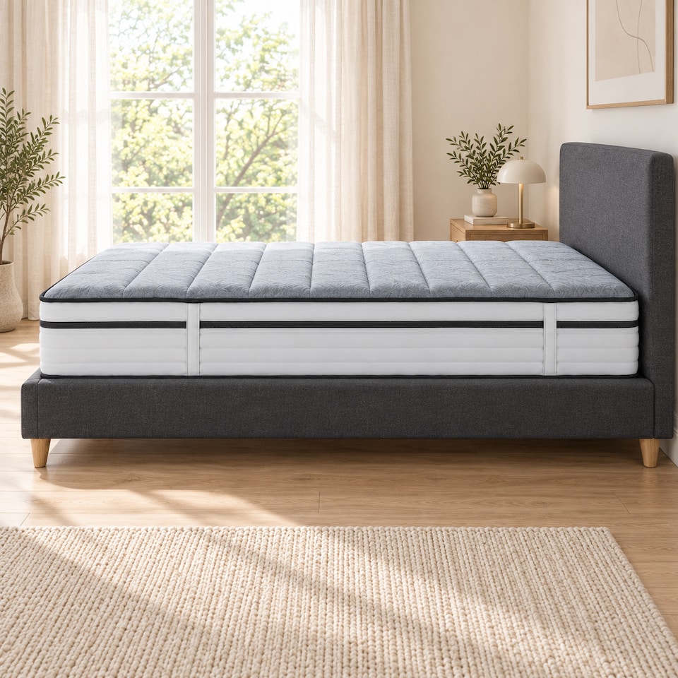 image 1 of Sleeply Hybrid Mattress 2000 Pocket Sprung multi layered soft touch - Super King | Grey