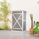 image 9 of Outsunny Wooden Garden Shed, Outdoor Storage Small Shed with 2 Shelves, Sloped Roof and Bolt Latch, Compact Utility Tool Cabinet Organiser for Yard Patio Garage, 75 x 56 x 115 cm, Grey