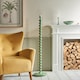 image 5 of Higgledy Gloss Cotswold Green Paint Floor Lamp with Pearl Grey Fabric Ikat Shade 35cm E27