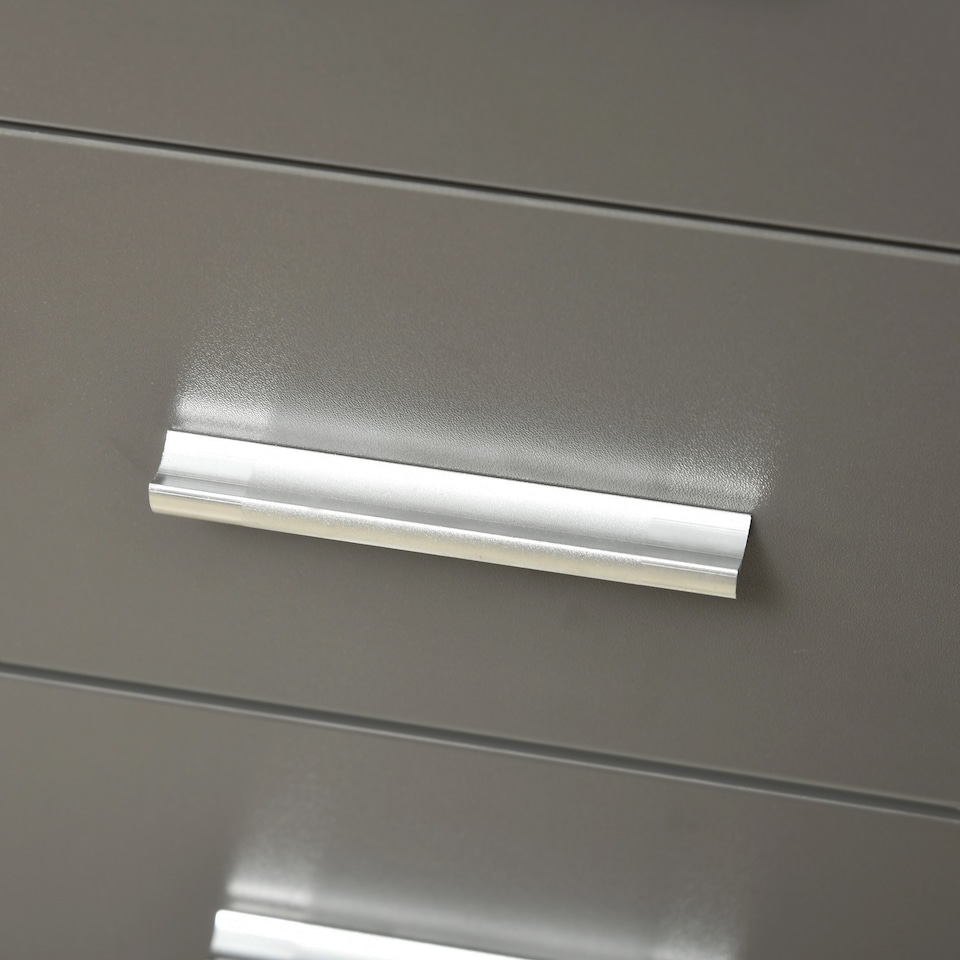 image 1 of HOMCOM Freestanding Printer Stand Unit Office Desk Side Mobile Storage w  Wheels 3 Drawers, 2 Open Shelves Modern Style 80L x 40W x 65H cm - Grey