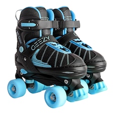 The Magic Toy Shop Black And Blue Adjustable Quad Roller Skates Small UK 11 - 1