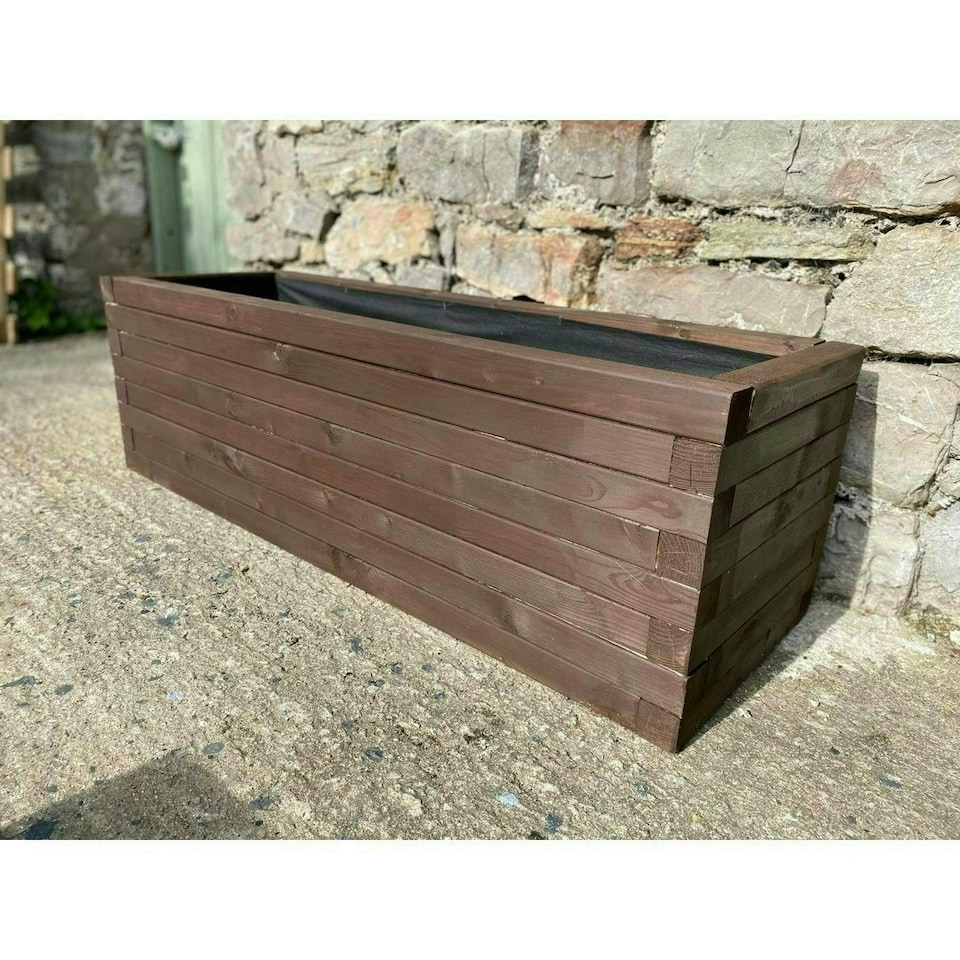 image 1 of Norfolk Planter (Painted Wooden Planter - Choice of Colours Available) - L150 x W30 x H30 cm | Brown