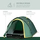 image 3 of Outsunny Compact Camping Tent w/ Vestibule & Mesh Vents for Hiking Green