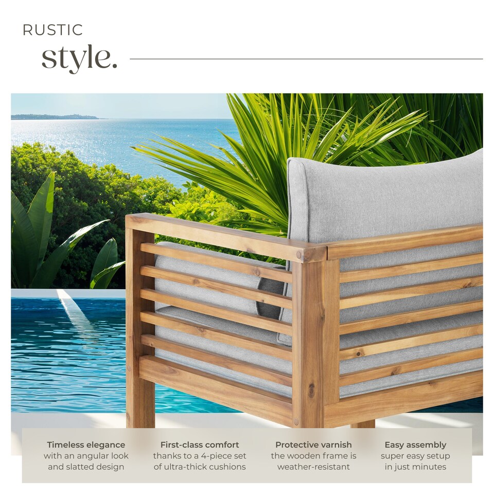 image 1 of Garden Chair Boka - thick cushions, heat-treated wooden frame, weather-resistant | Brown | brown | One Size | 2