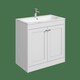 image 1 of Balterley Floor Standing 2 Door Unit & Stone Basin 1 Tap Hole | White | 800 x 800 x 453mm