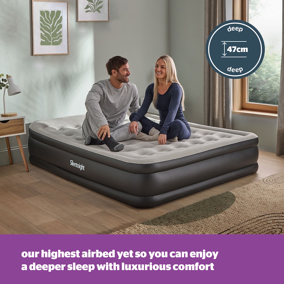 image 1 of Silentnight Deep Sleep Ultimate High-Rise Airbed, Black | Black | King