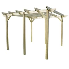 Garden Pergola 6 Posts - Wood - L480 x W660 x H270 cm - Light Green