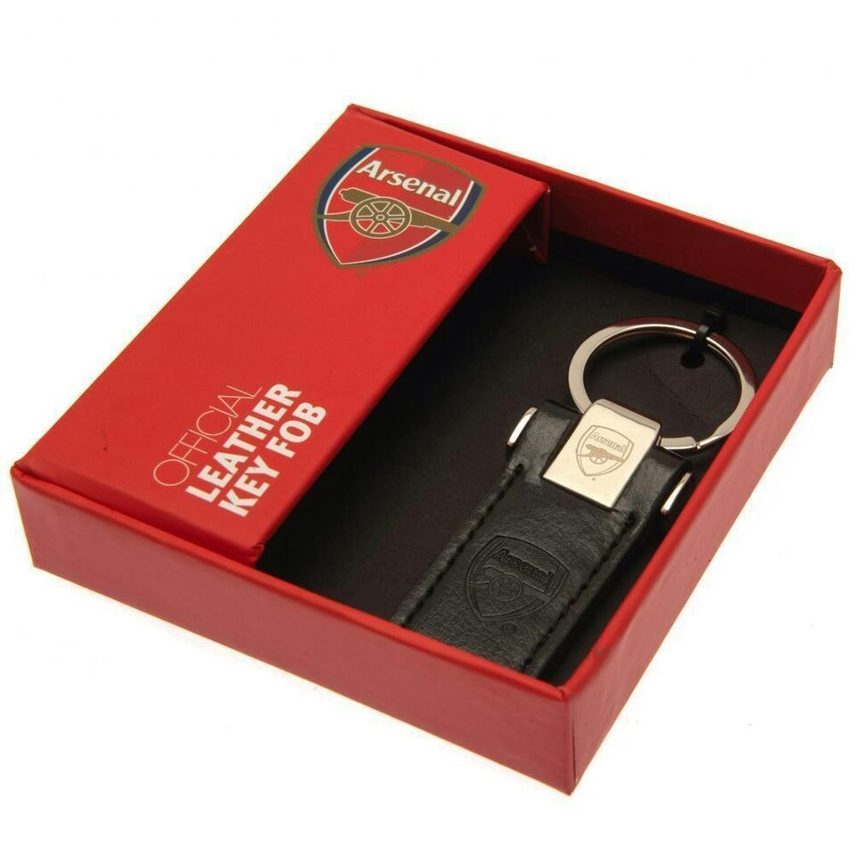 image 1 of Arsenal FC Leather Keyring - Black - One Size