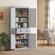image 2 of HOMCOM 183cm Tall Kitchen Cupboard, Kitchen Pantry Cabinet with Drawer, 3 Adjustable Shelves and 4 Doors, Freestanding Storage Cabinet for Dining Room, Living Room, Grey