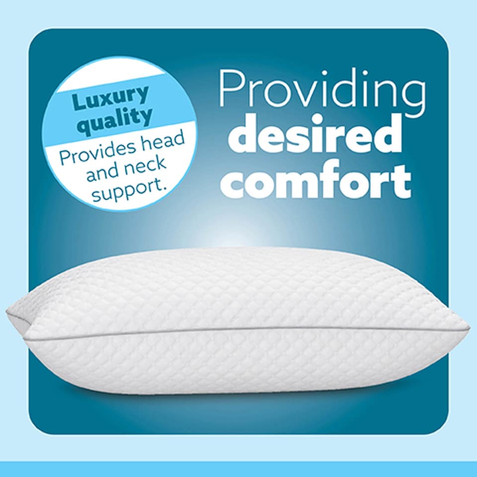 image 1 of Aamira Cooling Memory Foam Pillow Adjustable Orthopaedic Support Washable Cover 1 Pack | White | White | 1 Pack | 1