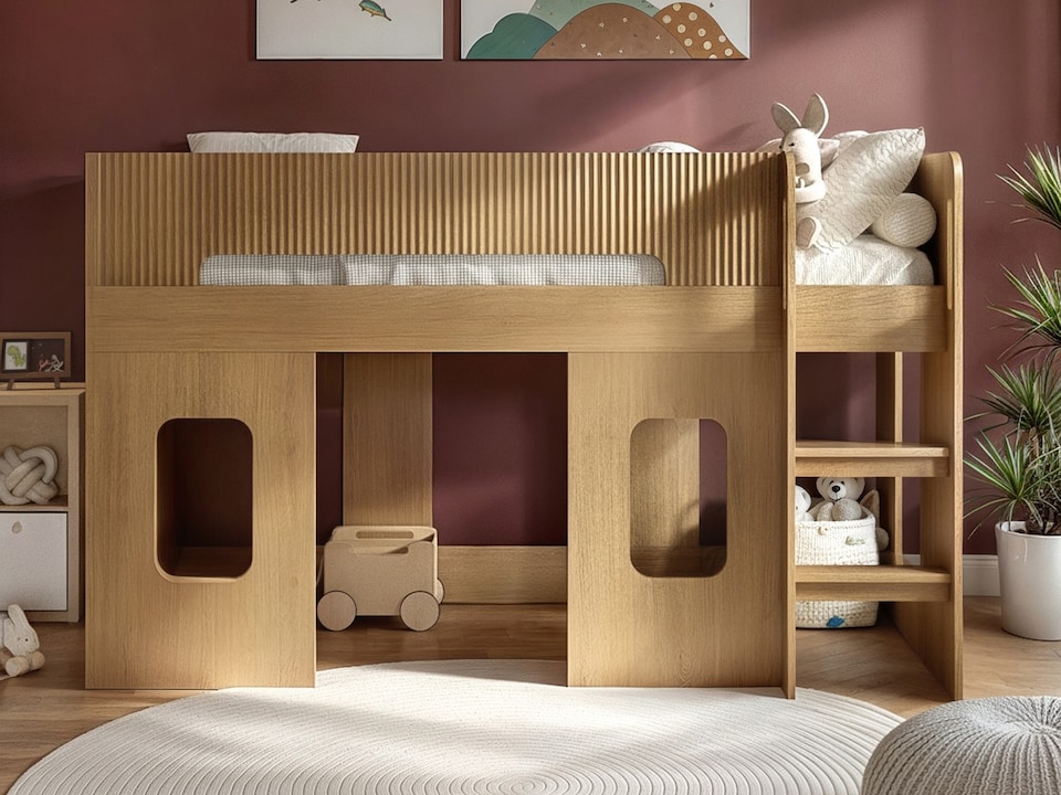 image 1 of Flair Lino Playhouse Mid Sleeper Bed Oak
