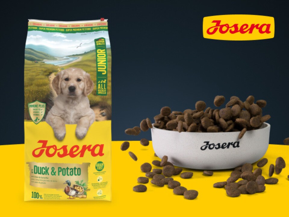 image 1 of Josera Junior Duck & Potato complete dog food | All puppy sizes | Single meat protein | Grain-free | Immune Plus | Salmon oil | Joint support | 3kg