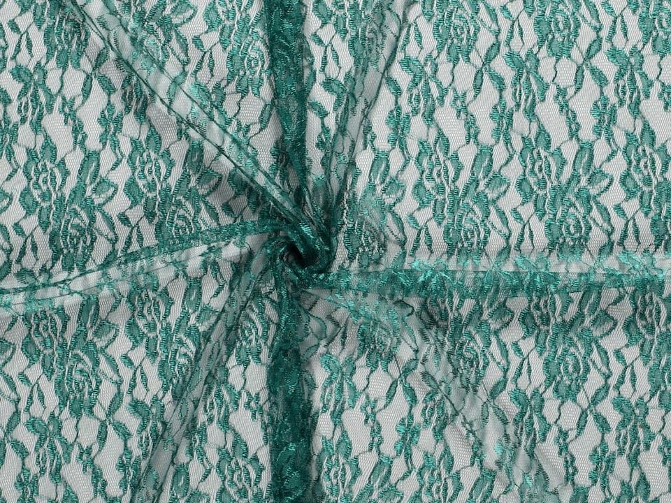 Green Fine Floral Lace Fabric for Dressmaking, 150cm / 59" Wide - per metre