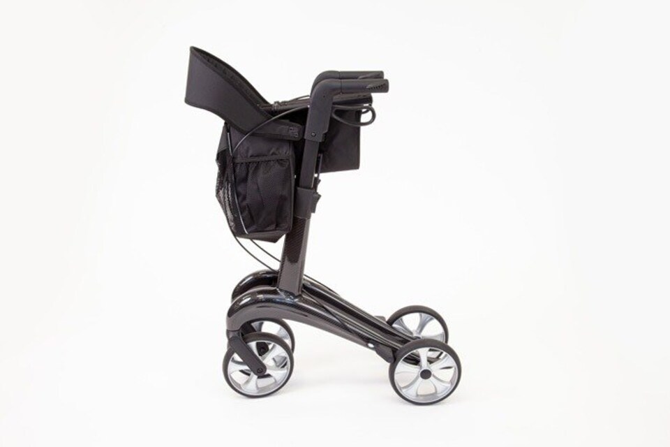 image 1 of The Ramp People TRP7 Carbon Fibre 4-wheeled Folding Rollator Black