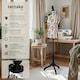 image 2 of Tailors Dummy - female mannequin torso with wooden stand | Black | black/white floral pattern | Female | 1