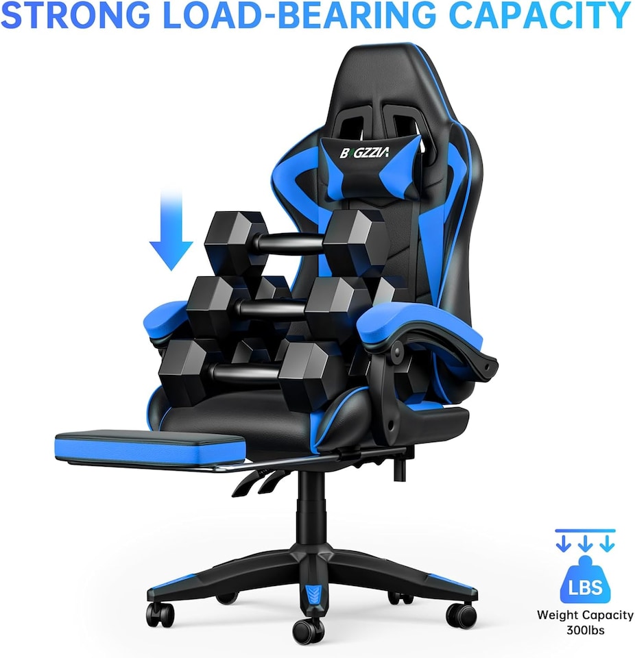 image 1 of Rattantree Ergonomic Gaming Chair with Footrest & Lumbar Cushion