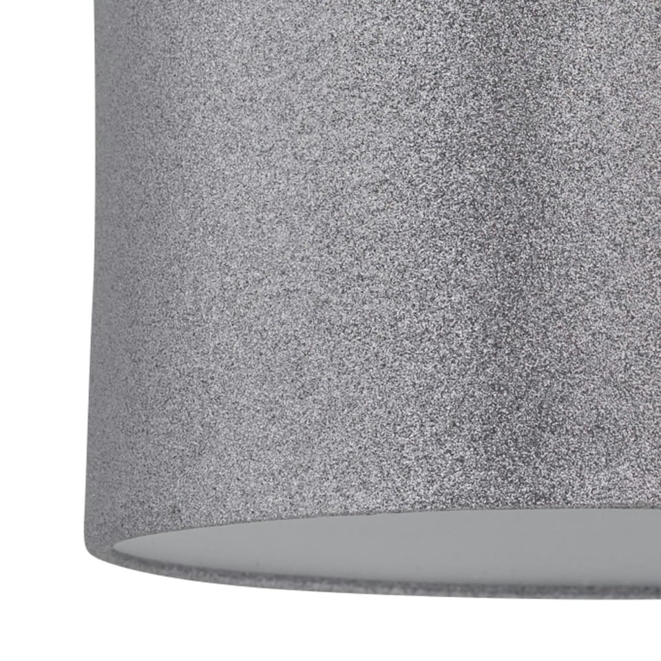 image 1 of First Choice Lighting Tuscan White Ceramic Lamp with Silver Grey Glitter Shade White | Grey
