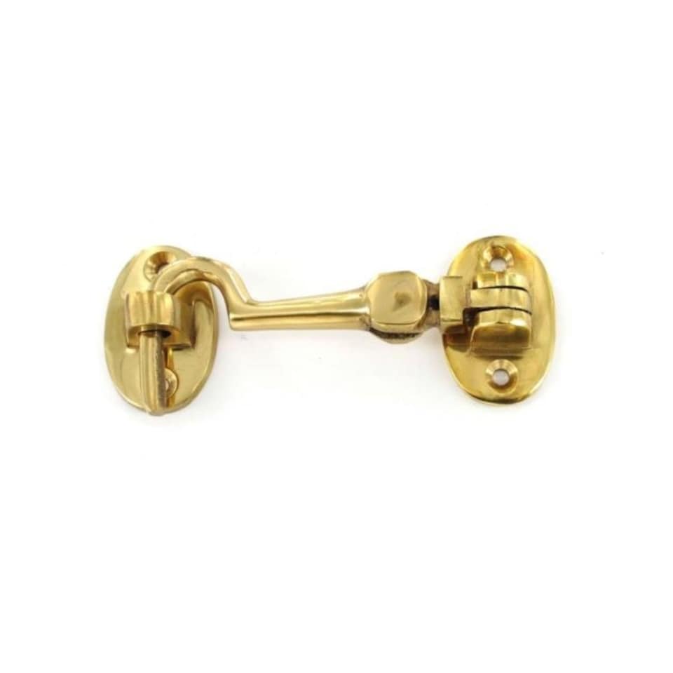 Securit Brass Cabin Hook - Gold - 75mm