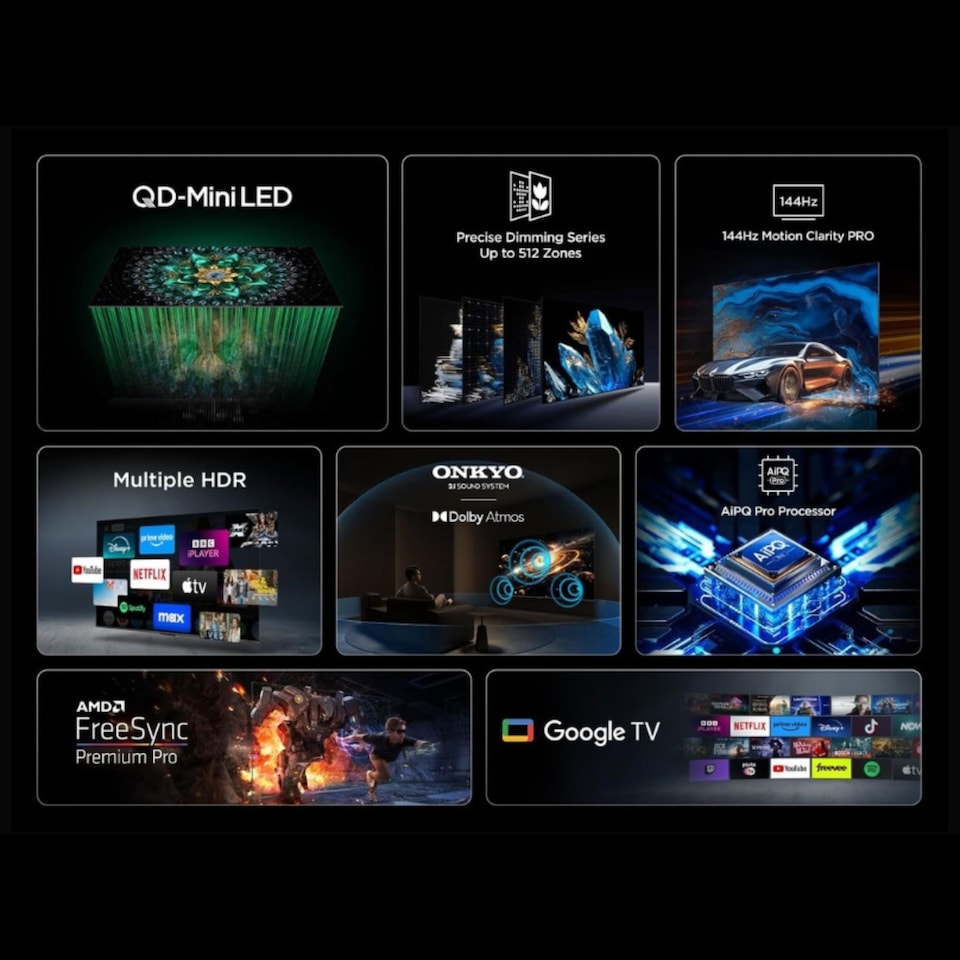 image 1 of TCL 55" Inch Q6C 4K Mini-LED HDR Smart Google TV with Dolby Atmos 55Q6C - Free 2 Year Warranty