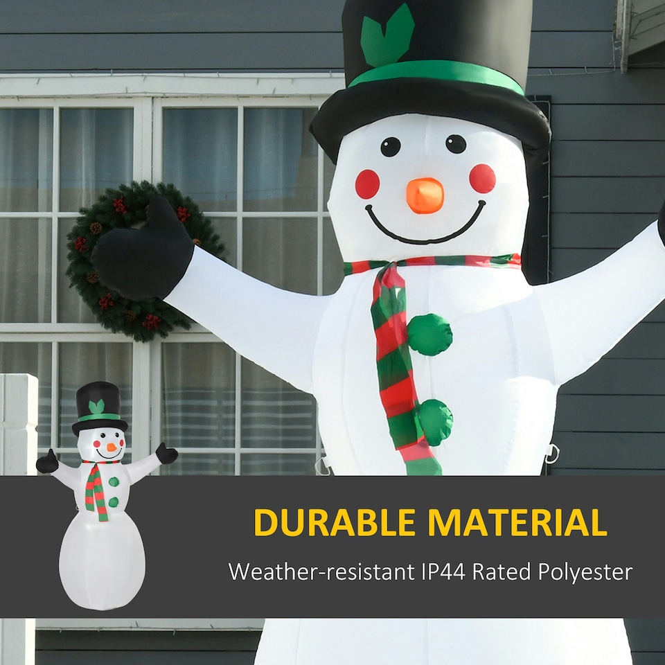 image 1 of HOMCOM 6.5ft Inflatable Snowman Xmas Airblown Holiday Decoration Outdoor