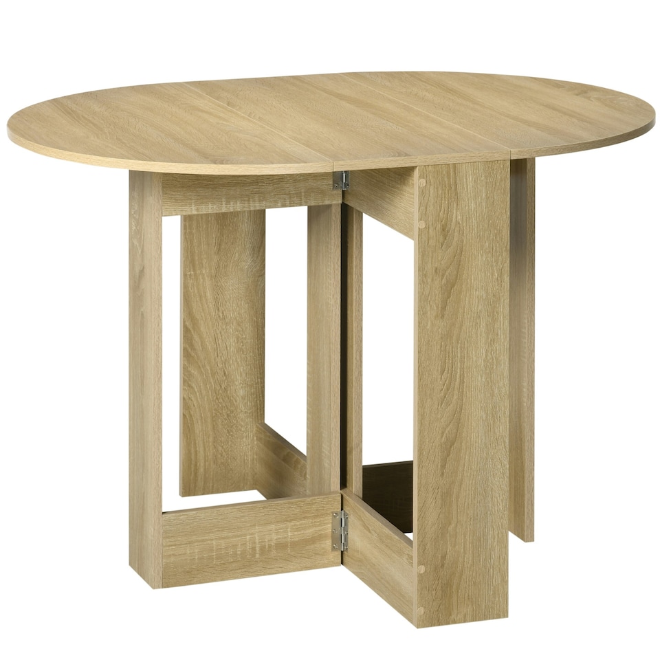 image 1 of HOMCOM Folding Dining Table Foldable Drop Leaf Dinner Table for Kitchen Oak