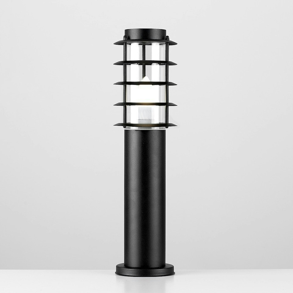 image 1 of ValueLights Set of 4 Black Wharf Outdoor Bollard Light with 4W Warm White Bulb Black