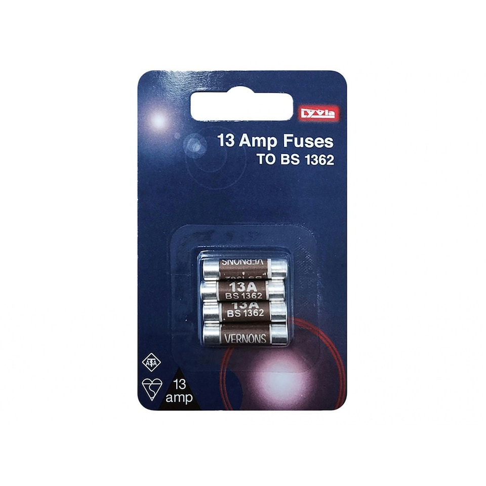 Dencon Fuses - Multi Colour - 13A, Pack of 4 Multi
