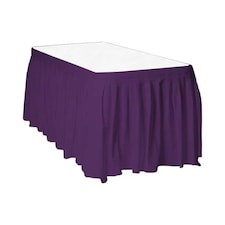 Purple Plastic Table Skirt - 426cm x 74cm