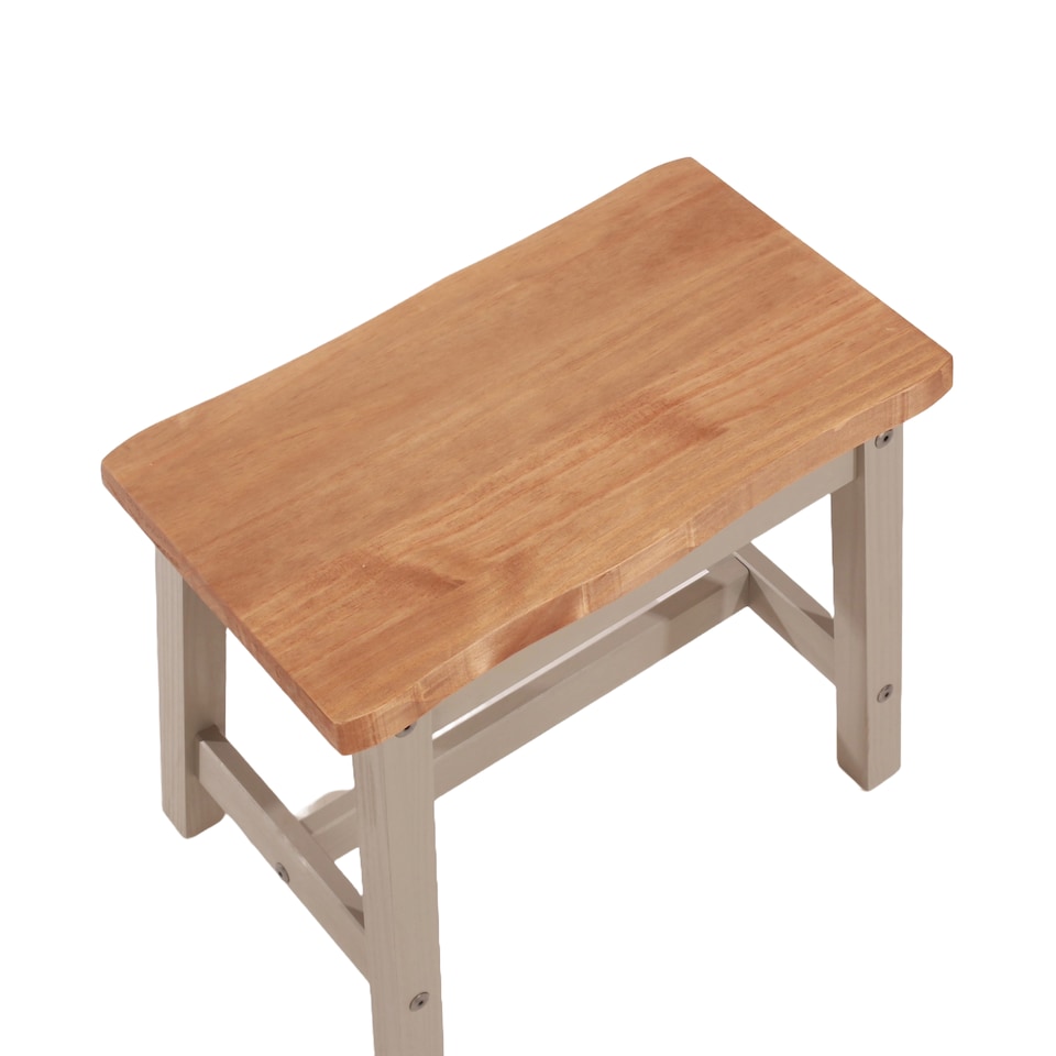 image 1 of Corona Pair of Live Edge Wooden Dining Stools - Rustic Single Seat Stools in Black or Grey Finish | Grey | Grey | One Size | 1