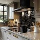 image 2 of Lined Flower Print Splash Back | White